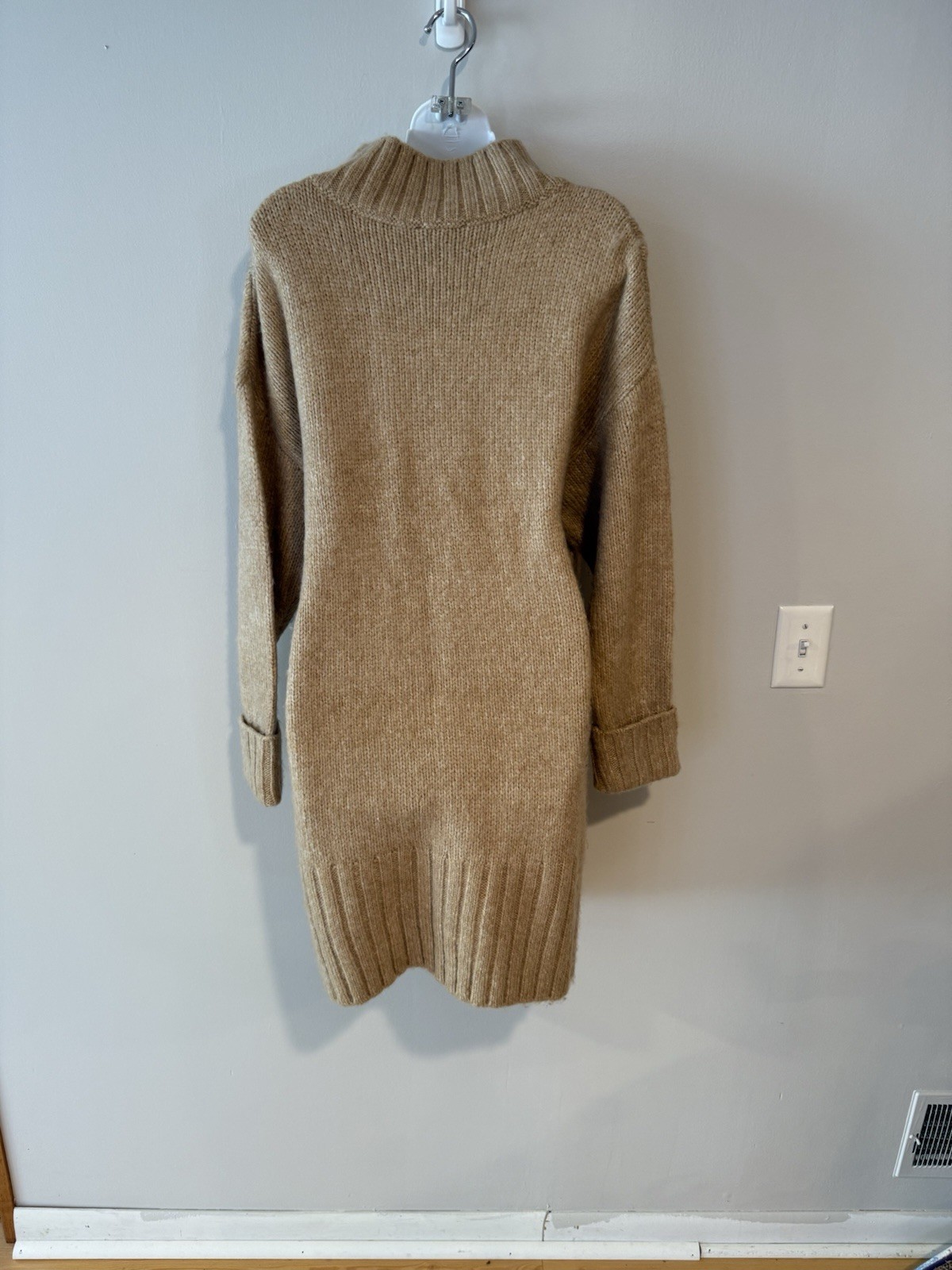Express - Camel Colored Turtle Neck Sweater Dress… - image 4