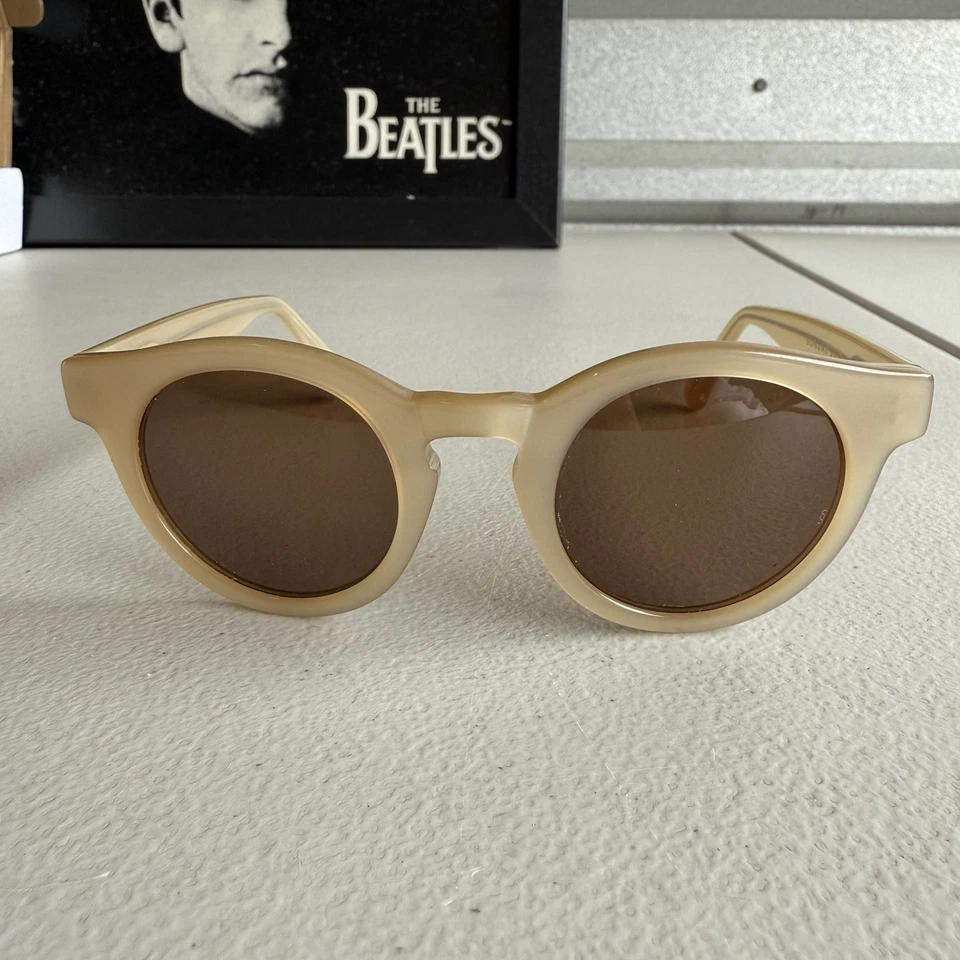 Sunday Somewhere Soelae 太阳镜 米色 圆形镜框 46-25-145 手工制作 — 第 2/4 张图片