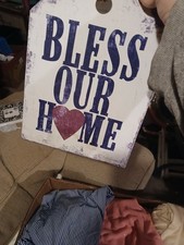 Bless Our Home Metal Sign