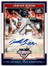 2017 Panini USA Baseball #6 Jasiah Dixon 15U National Team #/199 Auto