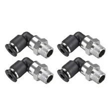 4 x Push to Connect Tube Fitting Male Elbow 4mm Tube OD x 1/8 NPT Thread