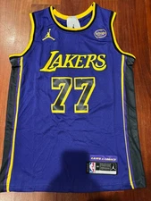 Luka Doncic #77 Stitched Purple Lakers Jersey
