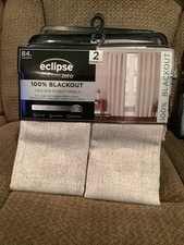 Eclipse Blackout 84 Inch Curtains, 2 Panels