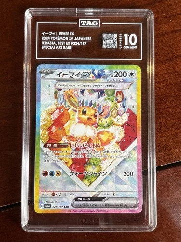 Pokemon Japanese Terastal Fest Ex Eevee Ex 224/187 SAR TAG 10 Gem Mint