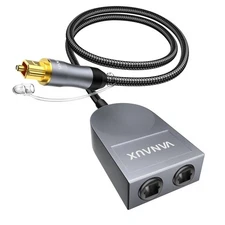 Optical Audio Splitter 1x2 Toslink for TV Home Theater Soundbar