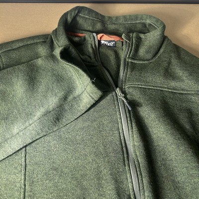 Crivit Men's 2XL XXL Jacket Green Full Zip Jacket w/ Pockets 100