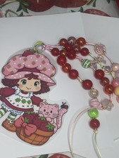 Strawberry Shortcake Journal Bookmark | Beaded Bookmark Charm Accessory