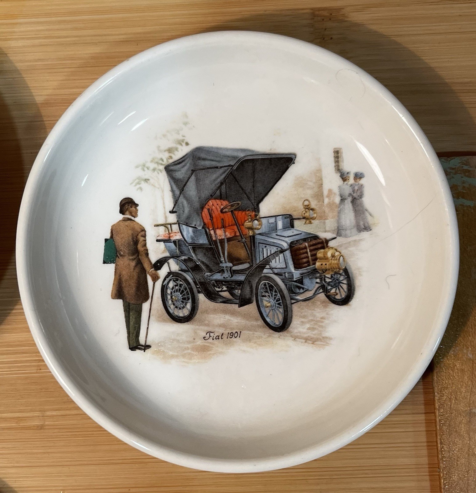 Bag Rest Dishes Vintage Car Graphic Ceramic 4&rdquo;