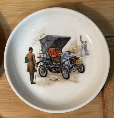 5 Coaster Tea Bag Rest Dishes Vintage Car Graphic Ceramic 4 