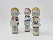 Set of 3 Vintage Antique Frozen Charlotte Japan Penny Bisque Doll 1920s