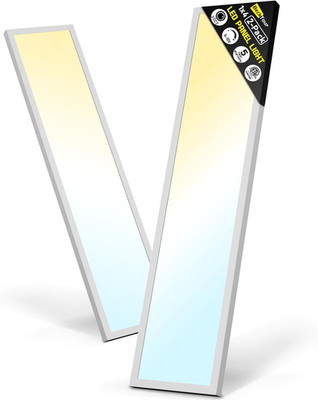 1X4 Led Flat Panel Light Surface Mount 2-Pack, 40W/4580LM, 5CCT 2700K/3000K/4000