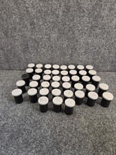 43 Empty black plastic 35mm film canisters w/ gray caps