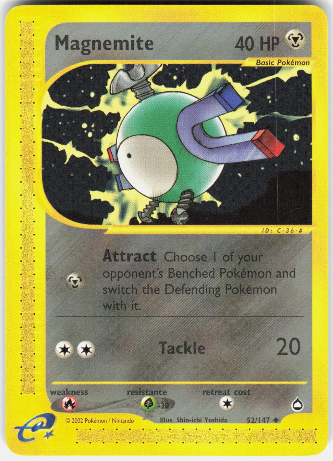 Magnemite 52 Uncommon Aquapolis Near Mint Pokemon Single Card