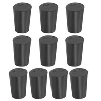 Feste Gummistopfen 0#, 10Er Pack Konische Labordichtung Gummistopfen, Schwarz