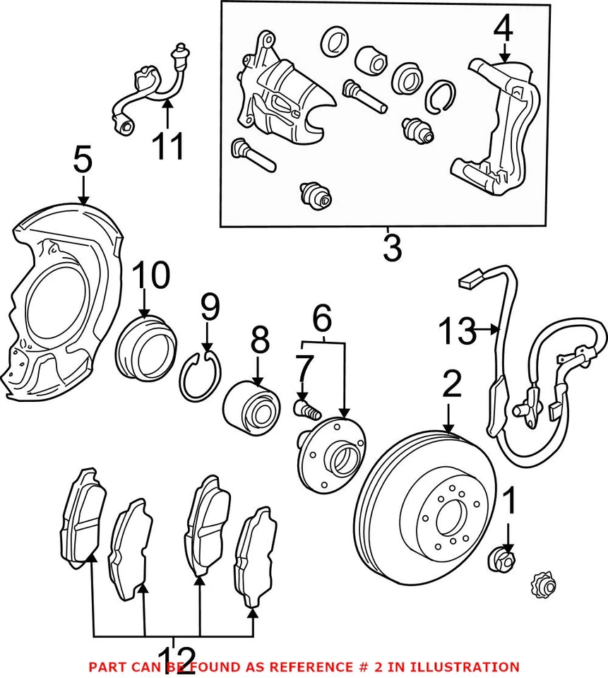 Rotor de freno delantero genuino OEM para Toyota Sienna Camry Solara 43512-08040 Foto 3 de 3
