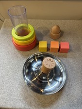 Lovevery Explorer Play Kit 9-10mo Blocks, Tube W/ Rings, Egg Cup, Tip  Turn
