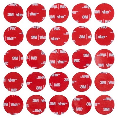 25 Pack 3M VHB 5952 Adhesive 1'' Round Weather Resistant Double Side 0.05'' Thick