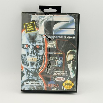 T2 The Arcade Game Sega Genesis *Case & Manual* Arena 1992 Video Game NTSC-U/C