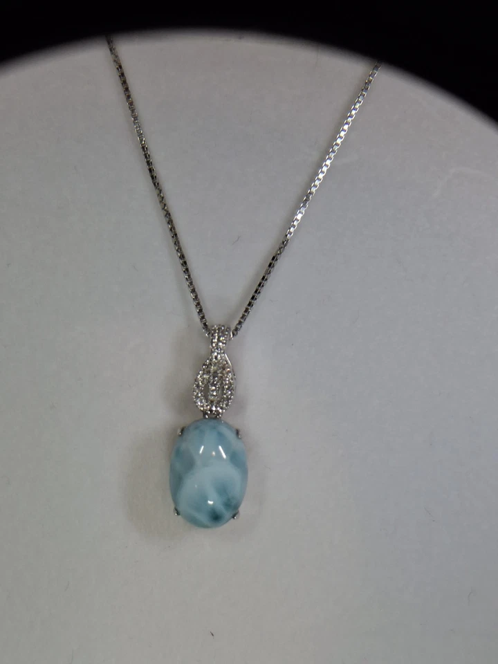 Ciondolo Serie 4 Larimar, topazio, 2,7 cm, rodiato - Immagine 3 di 4