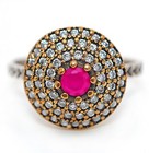 2CT Heat Treated Rubellite Tourmaline 925 Sterling Silver Ring Sz 8.5 H1-8 — photo 1