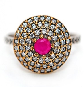 2CT Heat Treated Rubellite Tourmaline 925 Sterling Silver Ring Sz 8.5 H1-8
