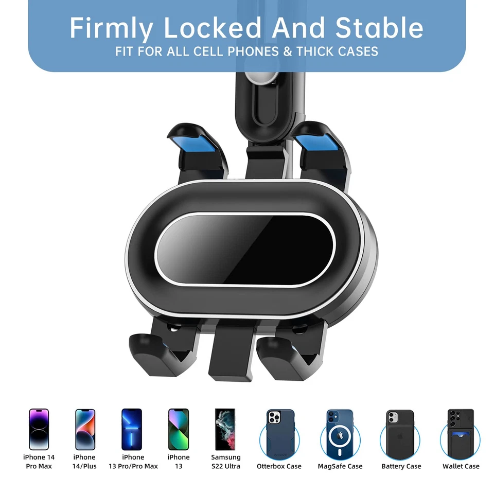 WUITIN Rearview Mirror Phone Holder for Car,360°Rotatable and Retractable Mul... - Image 3 of 4