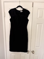 Calvin Klein Black Sheath Dress Size 8 Career Office Workwear Cap Sleeve
