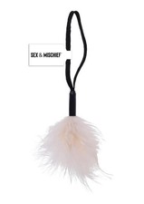 Sex and Mischief Peaches N CreaMe Wrist Feather Tickler - Vanilla/Black