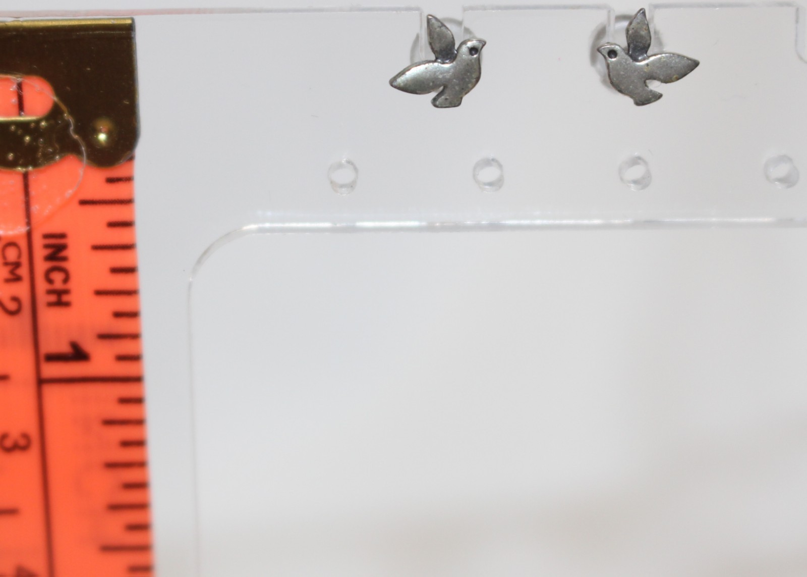 925 Marked Silver Tiny Dove/Bird Stud Earrings Pi… - image 2