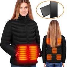 Electric Heated Jacket with Battery Power Bank Men Women Heating Thermal Coat