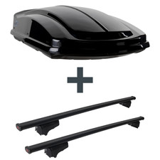 Dachbox LEVUP Space 530 Duo + Dachträger G3 Clop für Kia Sportage I Typ JA/K00