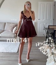 ZARA NEW WOMAN STRAPPY EMBROIDERED SHORT DRESS BROWN XS-XXL 0881/395/700