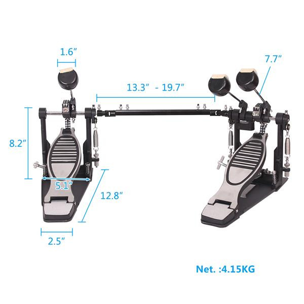 Double Kick Professional Drum Pedal Bass Foot Kick Percussion Chain Drive US