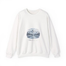 Winter Sweatshirt Snowy Mountain Landscape Pine Trees Crewneck