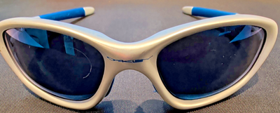 Oakley TWENTY XX FMJ 5.56 SILVER W/ BLUE EARSOCKS & ICE IRIDIUM