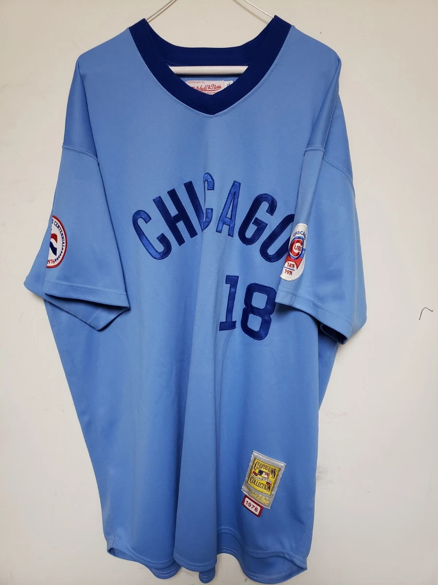 Mitchell & Ness Chicago Cubs Tackle Twill Baseball Shirt Jersey  Men's Medium