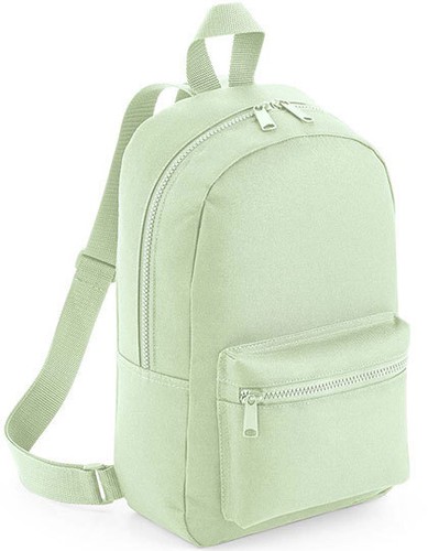 BagBase Mini Essential Fashion Backpack - Unisex, Black, 23x35x12cm, 6L Capacity, Adjustable Straps, Front Zip Pocket