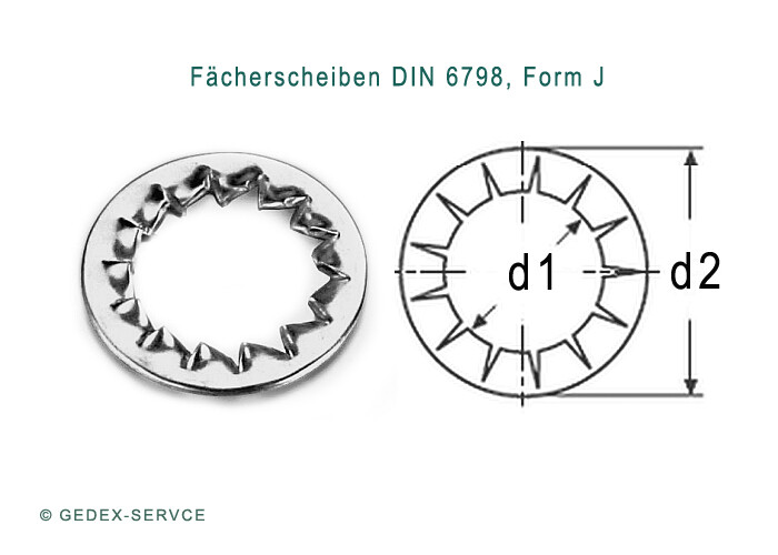 Fächerscheibe Edelstahl Fächerscheiben DIN 6798 A Edelstahl V2A – Außenverzahnt Für M2 Bis M12 Edelstahl Fächerscheiben M2-M12
