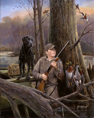 Ready For Action Boy Duck Hunting Print Signed Numbered Print By R.J ...