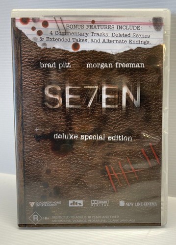 Seven DVD Brad Pitt Morgan Freeman Region 4 Crime Thriller Film Tracked Post