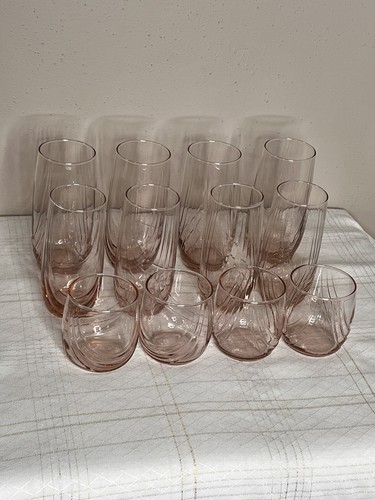 Libbey 12 Piece Top Shelf Peach Glassware Set 81282P NOS - Picture 5 of 8