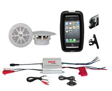 New Marine Bike Boat Outdoor 2Channel iPod MP3 Input Amplifier,4" White Speakers