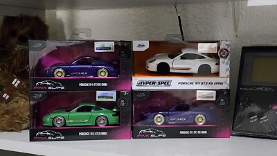 Jada Pinkslips Porsches 911 GT3 Rs 996 Lot of 4 -  1:32  