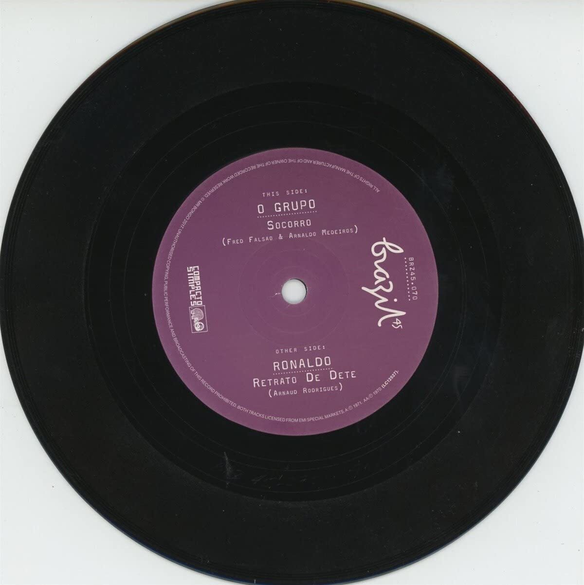 O Grupo/Ronaldo Socorro/Retrato De Dete (Vinyl LP) 7" Single