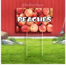 Peaches Indoor Outdoor Coroplast Yard Sign 