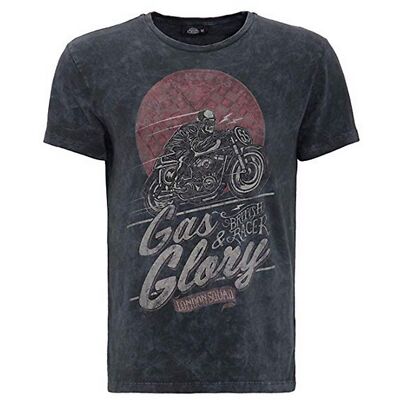 King Kerosin - Herren T-Shirt Gas & Glory KK220060-200 Black Biker Shirt Rock