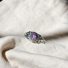 Amethyst Gemstone 925 Sterling Silver Ring, Wedding  Engagement Ring for Her
