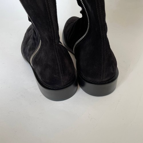 Stivali Chelsea Amiri skinny stack increspati cerniera laterale scamosciati taglia 9 42 neri - Foto 6 di 11