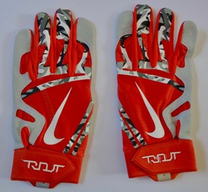 orange batting gloves