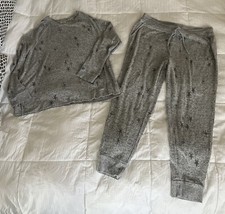 SOMA Women  s Wandering     Star Grand Gray Brushed Cozy Pajama Set L/XL POCKETS